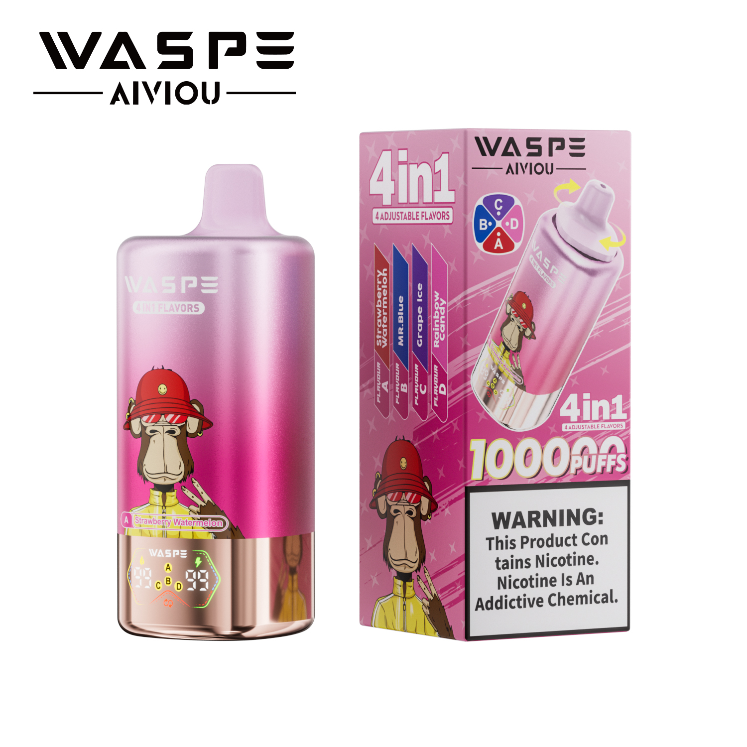 WASPE 100K | 4-in-1 quad flavor, 100000 puffs, bulk disposable vape - Image 3