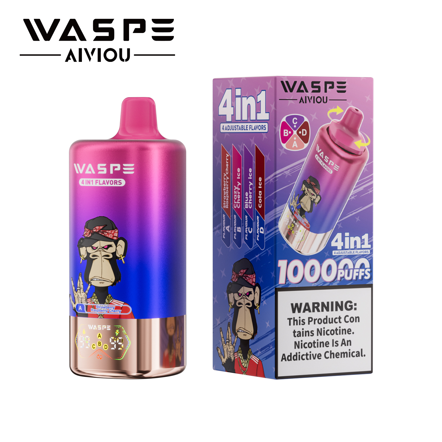 WASPE 100K | 4-in-1 quad flavor, 100000 puffs, bulk disposable vape - Image 5