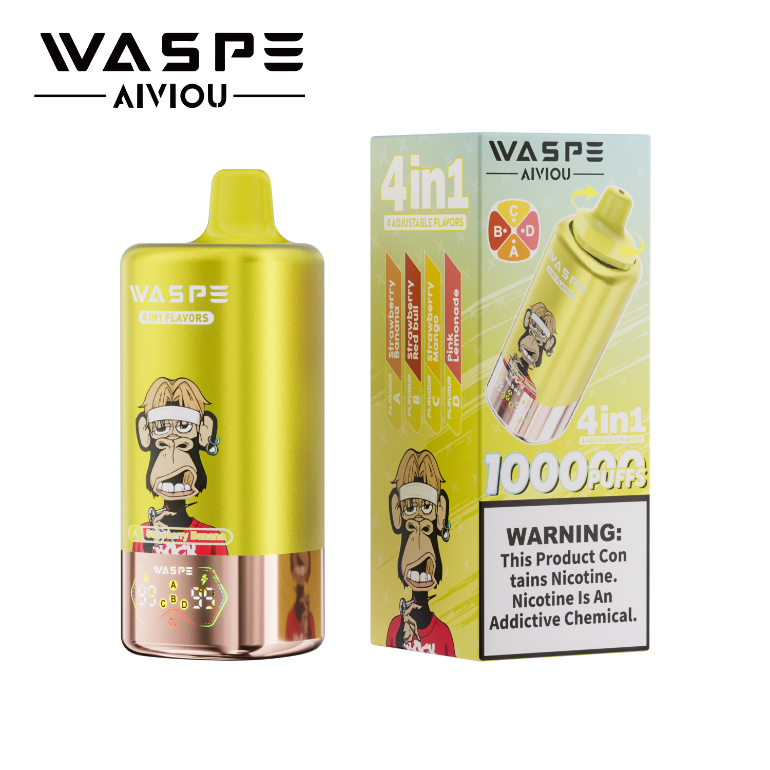 WASPE 100K | 4-in-1 quad flavor, 100000 puffs, bulk disposable vape - Image 6