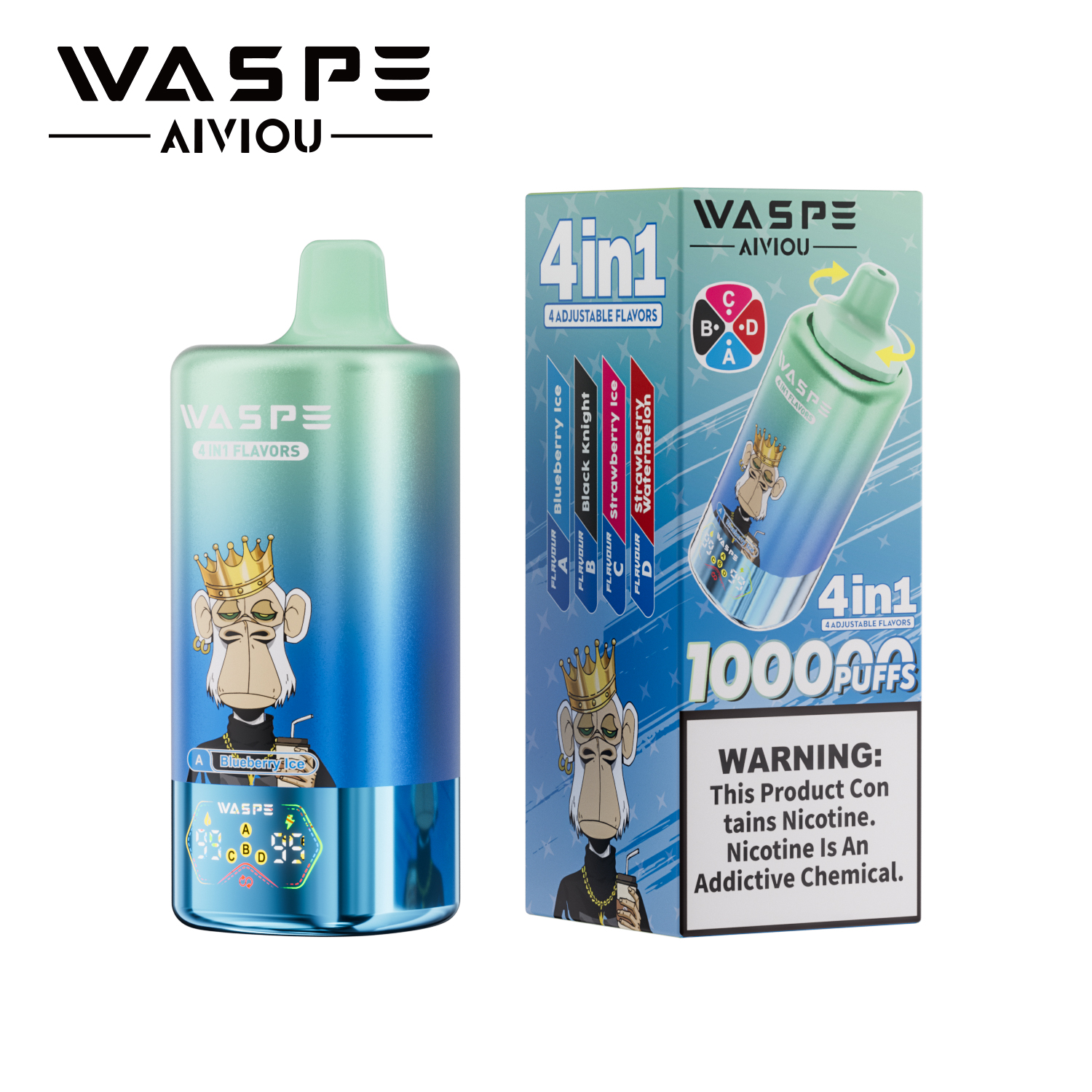 WASPE 100K | 4-in-1 quad flavor, 100000 puffs, bulk disposable vape - Image 7