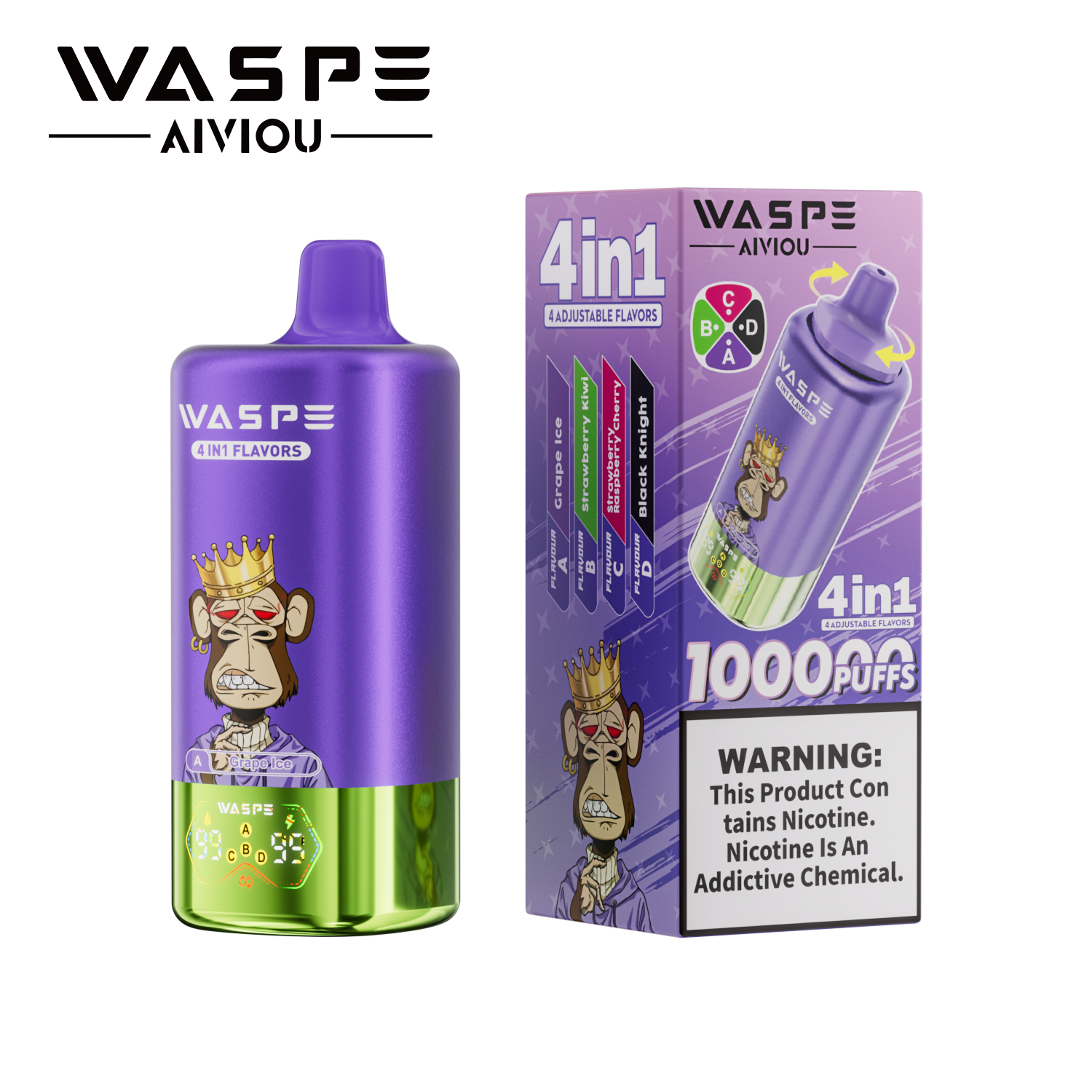 WASPE 100K | 4-in-1 quad flavor, 100000 puffs, bulk disposable vape - Image 10