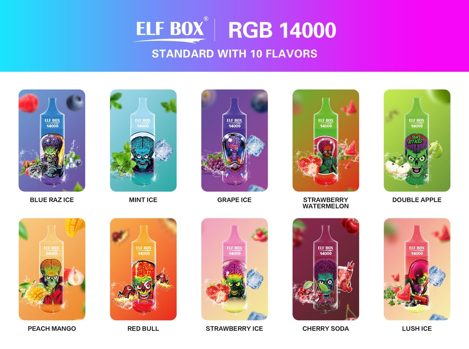 ELF BOX RGB 14000 Puffs | 25mL, LED light, bulk disposable vape - Image 12