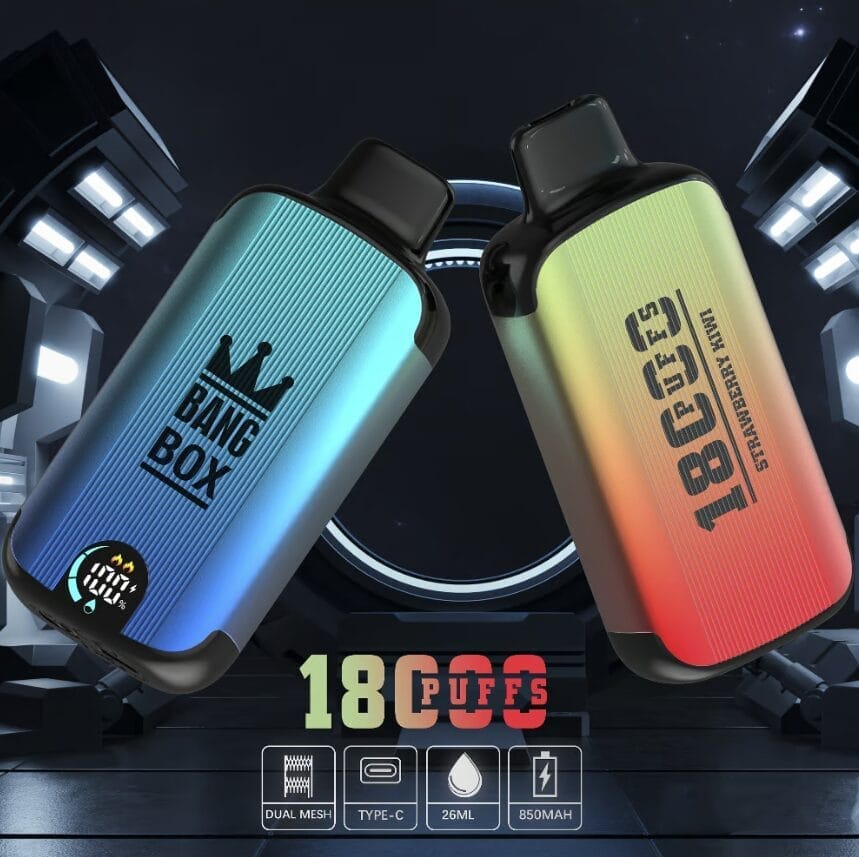 Bang Box 18000 Puffs | 0%-5% nicotine, 26mL, LED display, bulk disposable vape