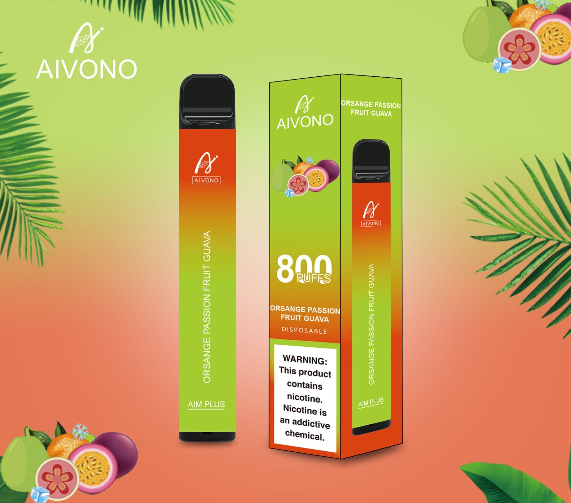 Aivono AIM Plus 800 Puffs | 0%-5% nicotine, 3.2mL, 550mAh, TPD certified, bulk disposable vape - Image 20