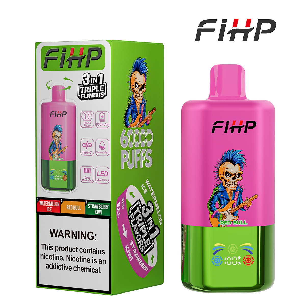 FIHP 60K Triple 3-in-1 | 60000 puffs triple flavor disposable vape wholesale - Image 2