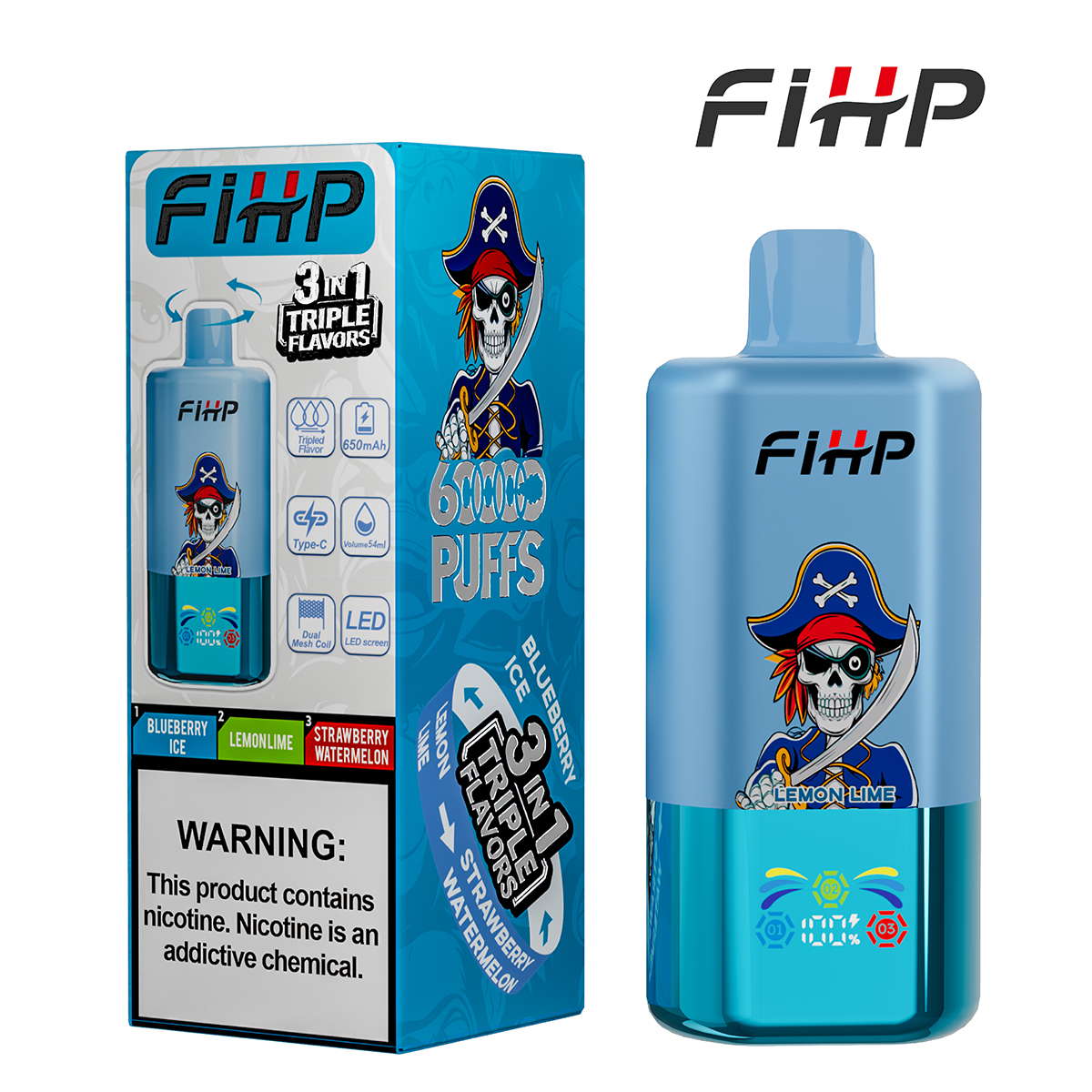 FIHP 60K Triple 3-in-1 | 60000 puffs triple flavor disposable vape wholesale - Image 3