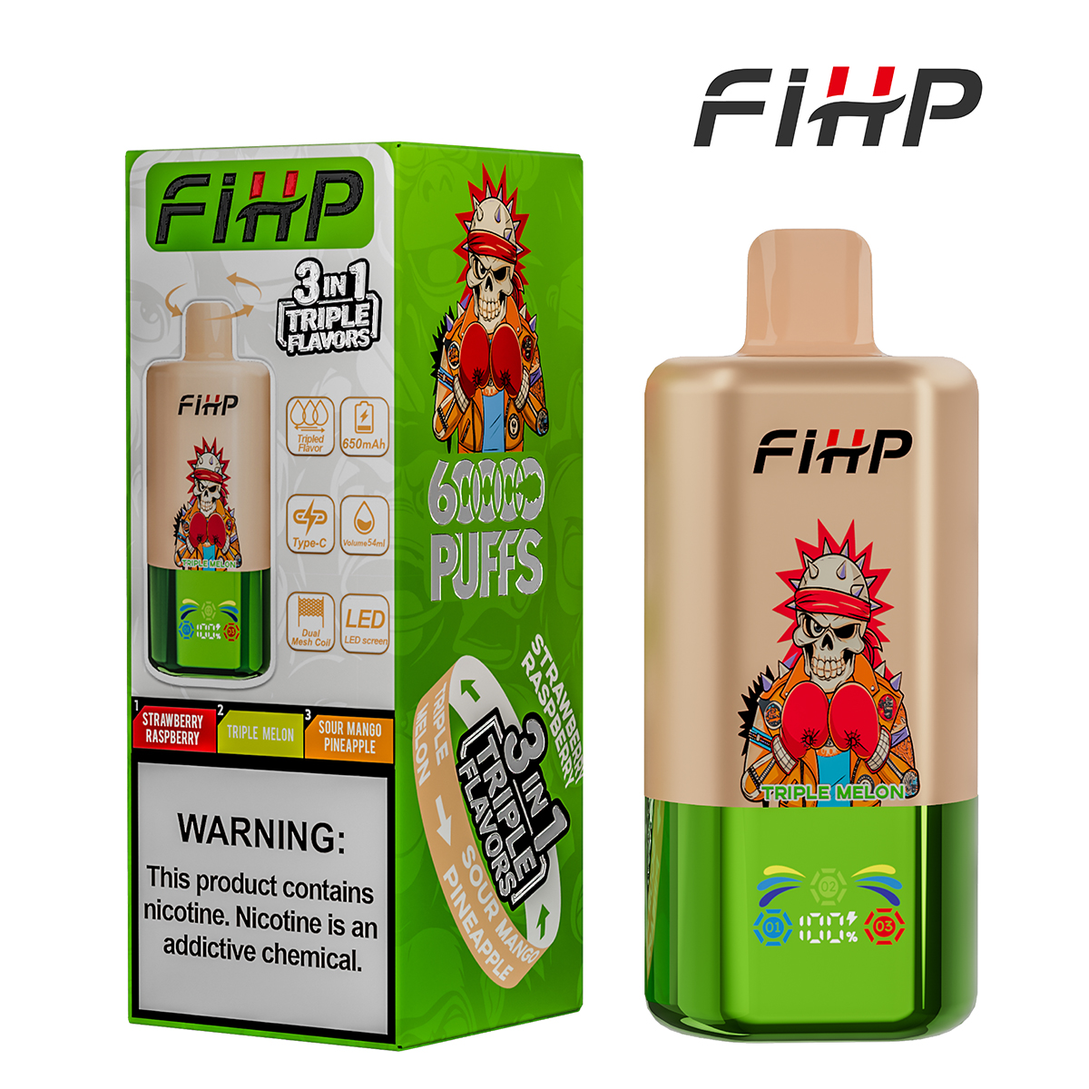 FIHP 60K Triple 3-in-1 | 60000 puffs triple flavor disposable vape wholesale - Image 6
