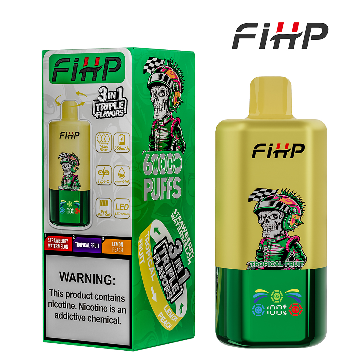FIHP 60K Triple 3-in-1 | 60000 puffs triple flavor disposable vape wholesale - Image 9