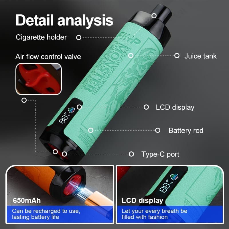 FIHP Shisha Hookah 12000 Puffs | 0.6% nicotine, bulk disposable vape - Image 3