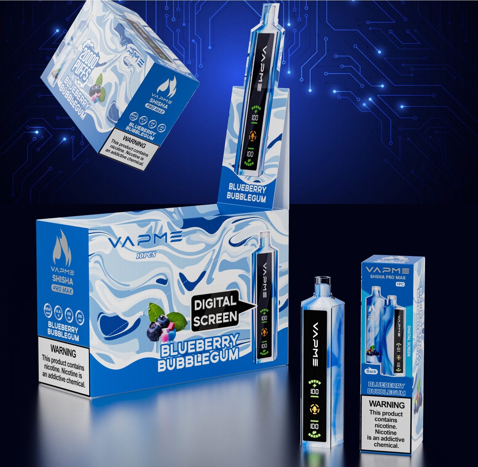 Vapme Shisha Pro Max 20000 Puffs | 0%-5% nicotine, 28mL, 24 flavors, bulk disposable vape - Image 7