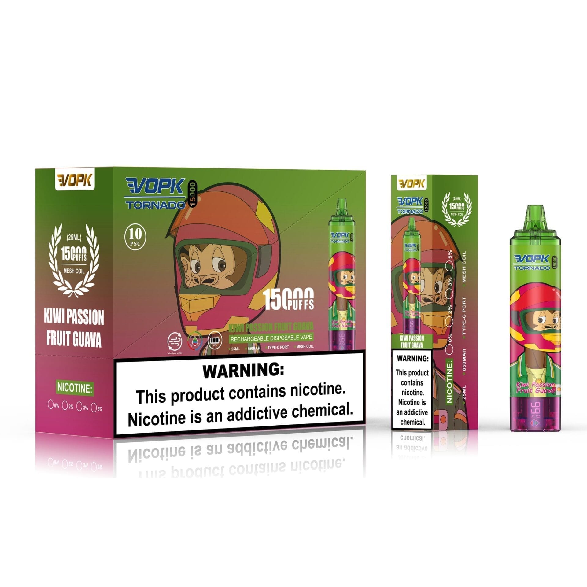 VOPK Tornado 15000 Puffs | 0%-5% nicotine, 25mL, 850mAh, bulk disposable vape - Image 4