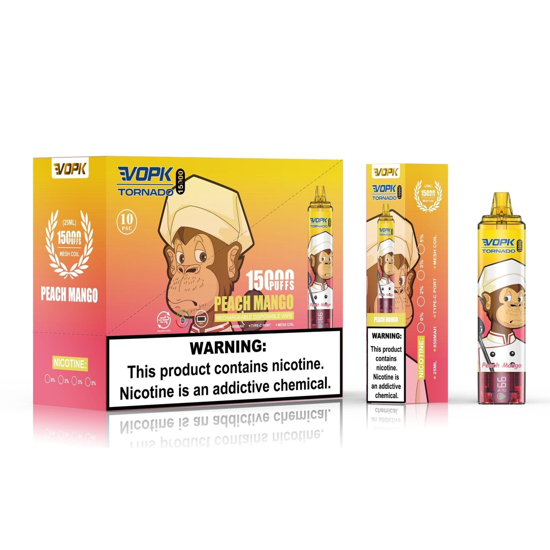 VOPK Tornado 15000 Puffs | 0%-5% nicotine, 25mL, 850mAh, bulk disposable vape - Image 3