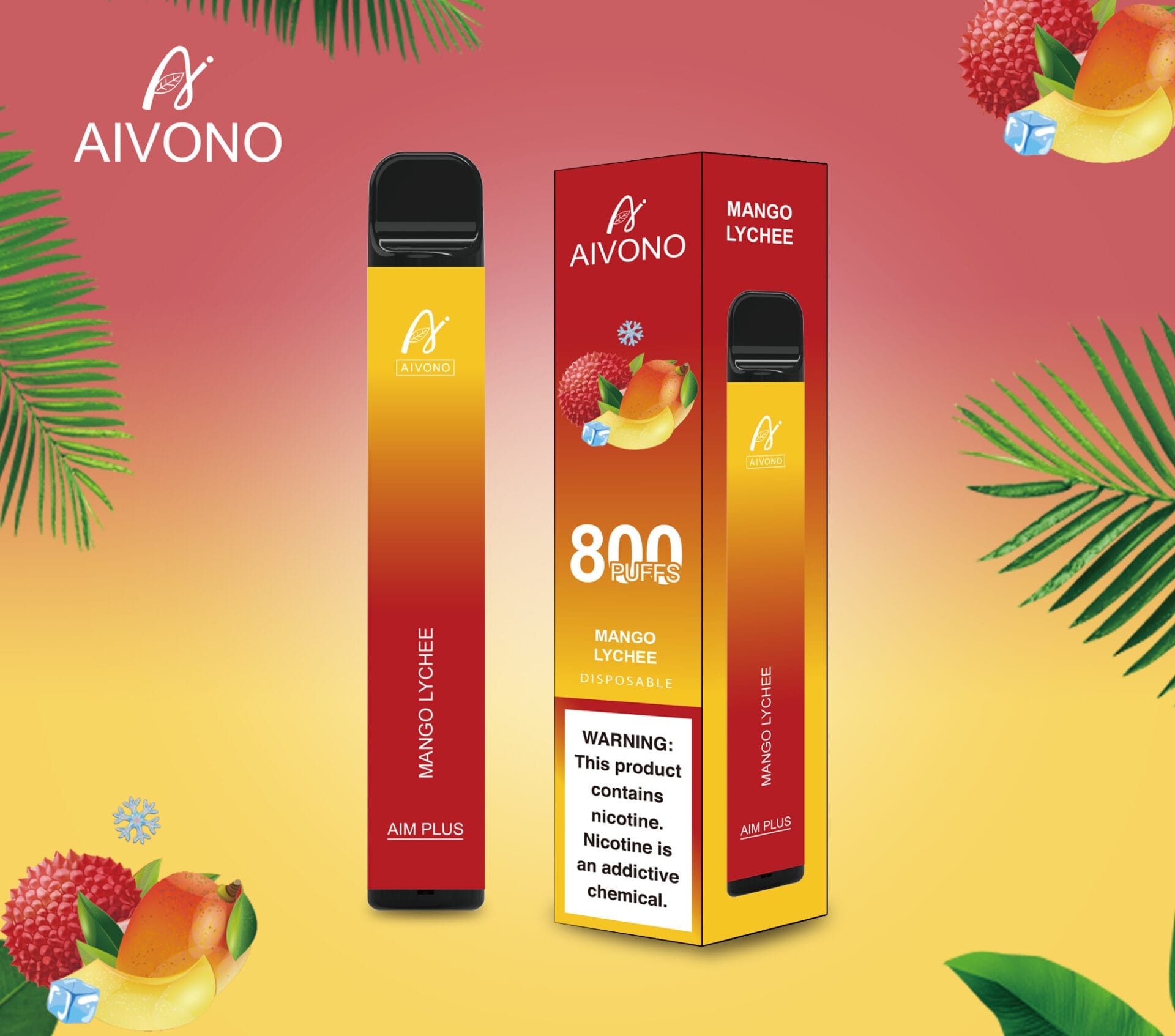 Aivono AIM Plus 800 Puffs | 0%-5% nicotine, 3.2mL, 550mAh, TPD certified, bulk disposable vape - Image 25
