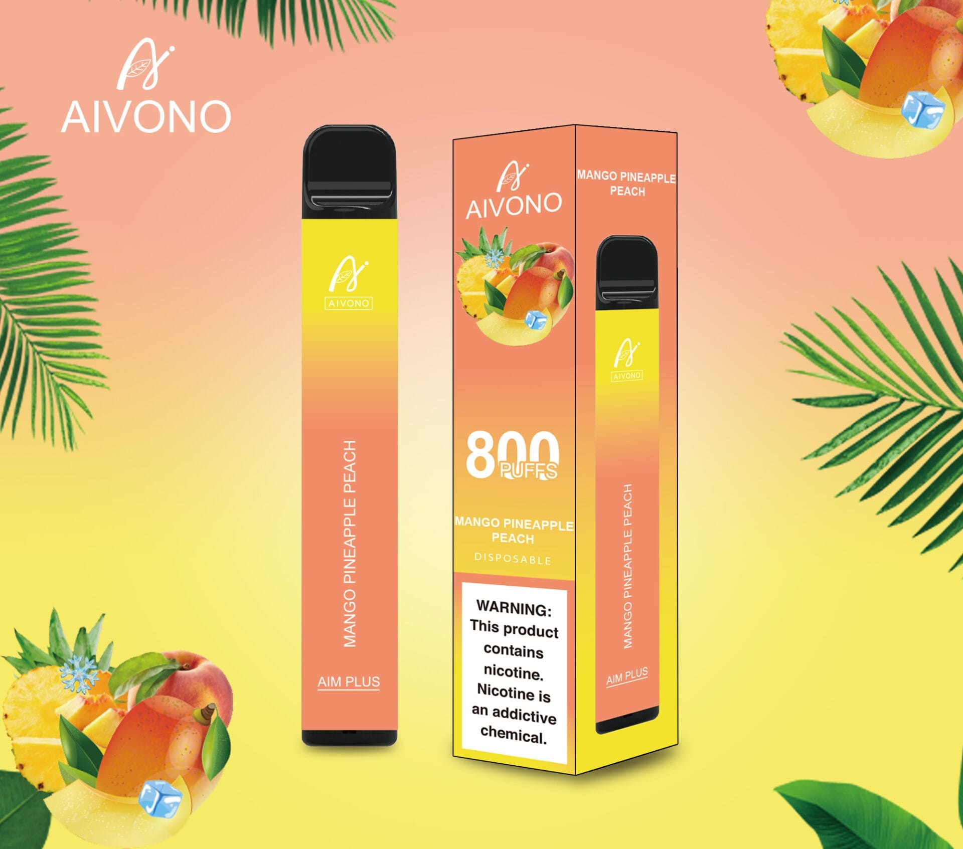 Aivono AIM Plus 800 Puffs | 0%-5% nicotine, 3.2mL, 550mAh, TPD certified, bulk disposable vape - Image 24