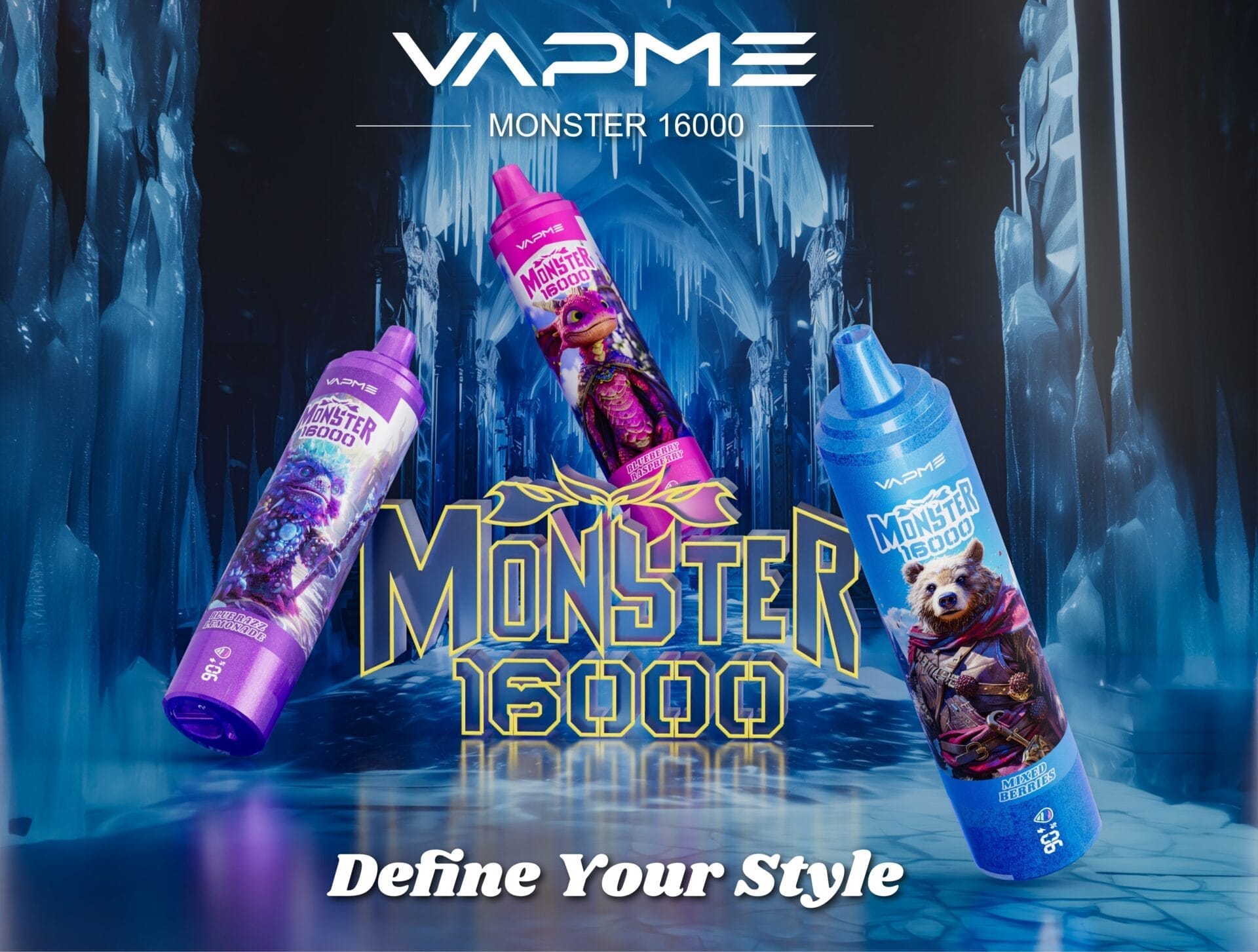 VAPME MONSTER 16000 Puffs | 2%-5% nicotine, bulk disposable vape