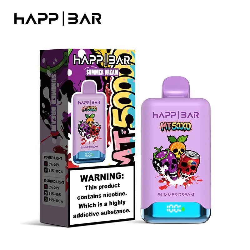 Happ Bar MT50000 | 50000 puffs, LCD screen, 15 flavors, 45ml, Type-C rechargeable, bulk disposable vape - Image 6