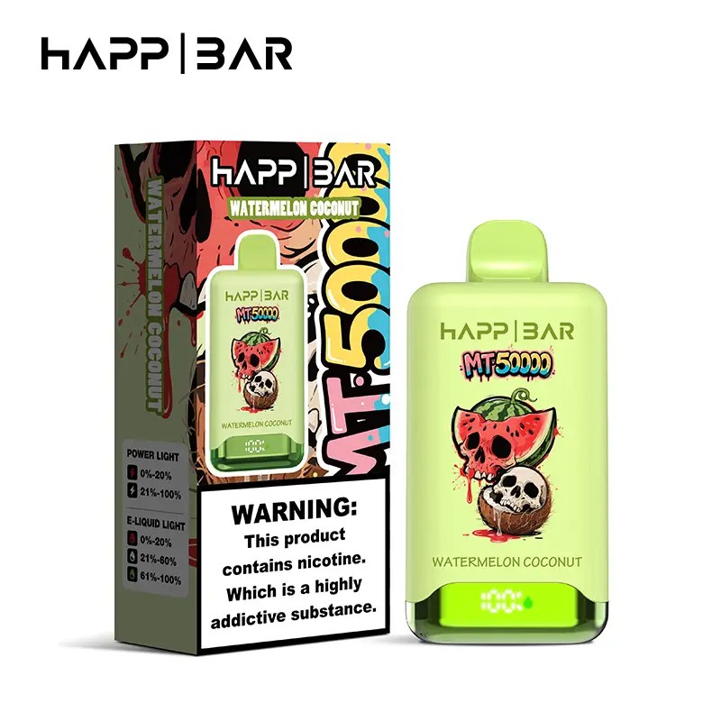 Happ Bar MT50000 | 50000 puffs, LCD screen, 15 flavors, 45ml, Type-C rechargeable, bulk disposable vape - Image 4