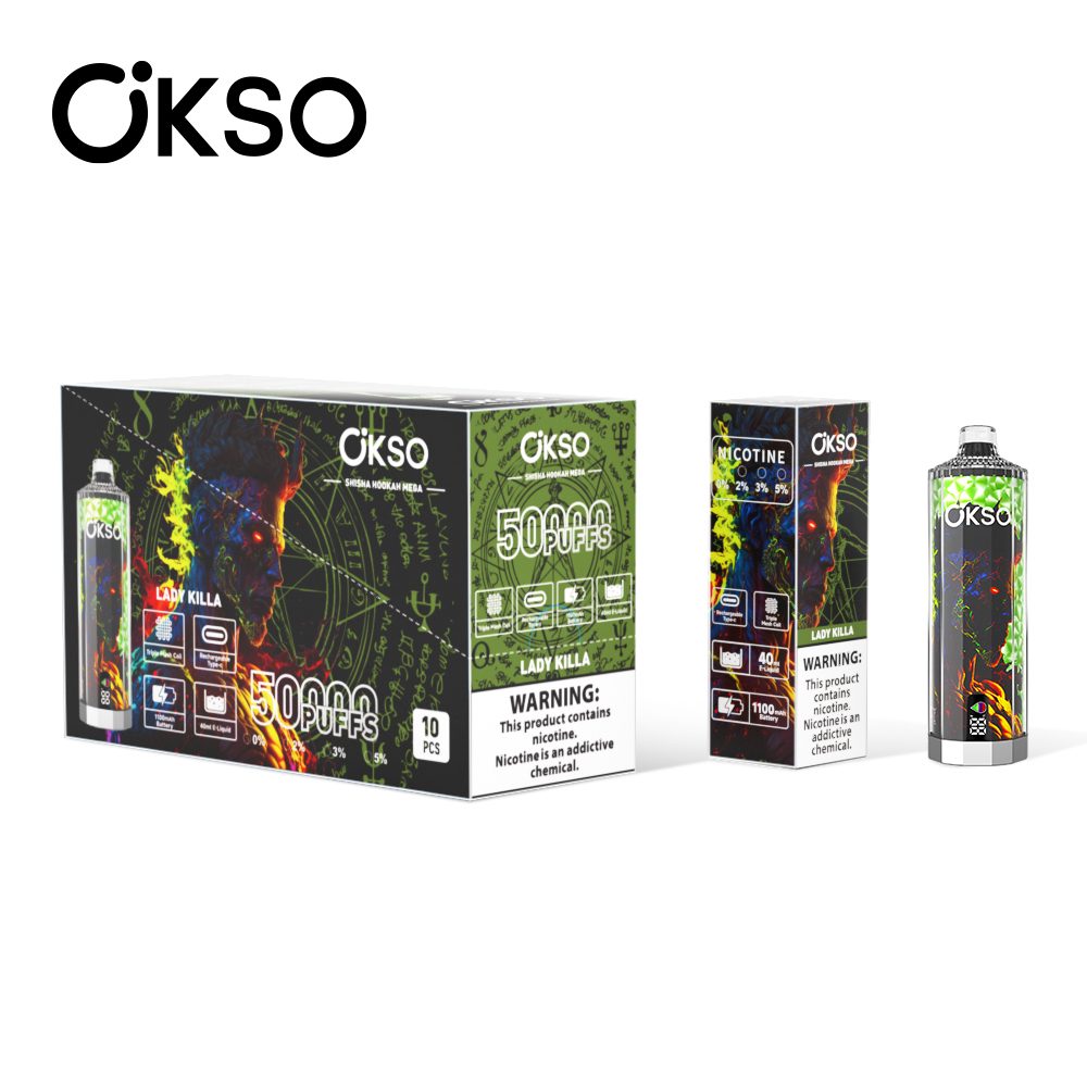 OKSO Shisha Hookah Mega 50000 Puffs | triple mesh coil, 40mL, LED display, adjustable airflow, bulk disposable vape - Image 22