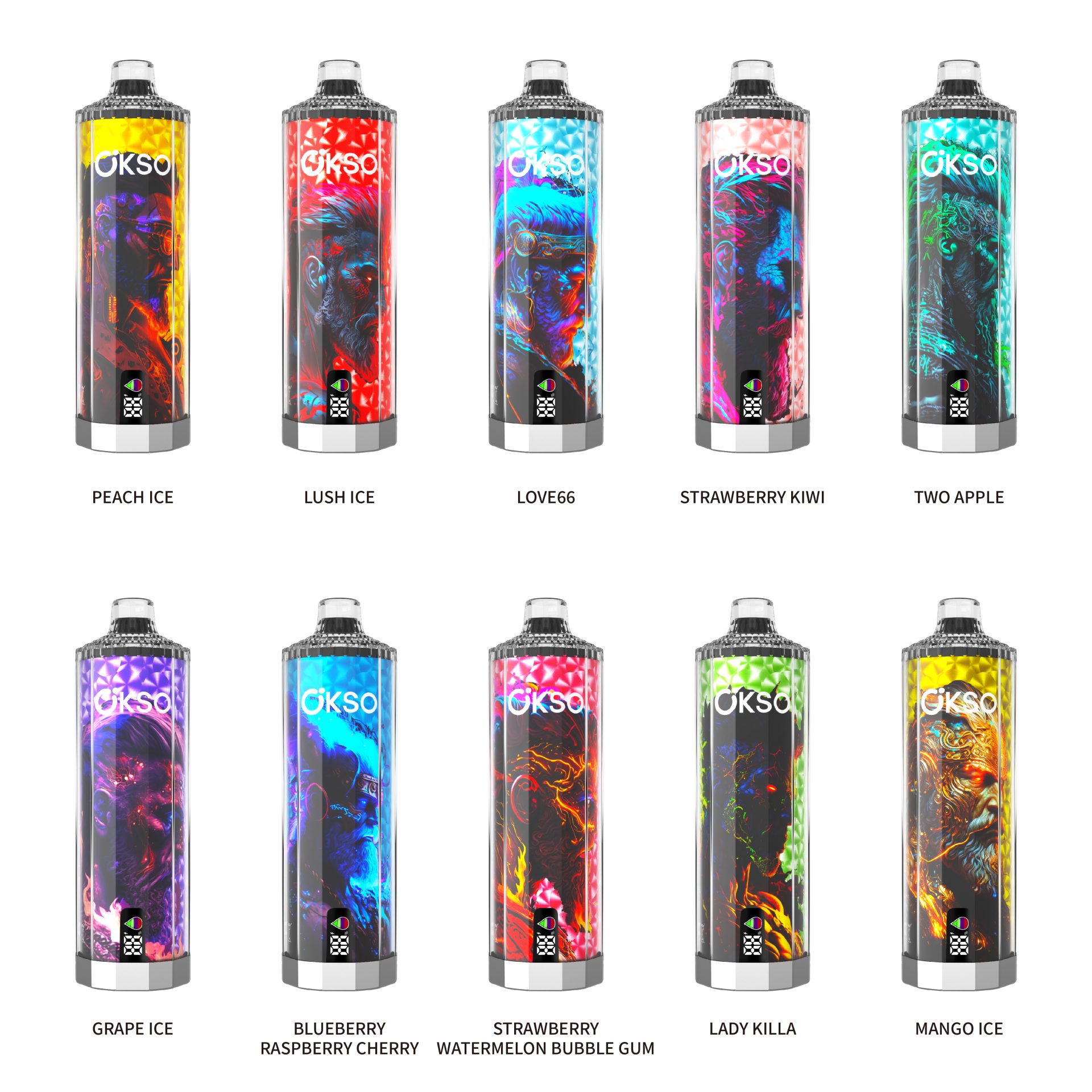 OKSO Shisha Hookah Mega 50000 Puffs | triple mesh coil, 40mL, LED display, adjustable airflow, bulk disposable vape - Image 14