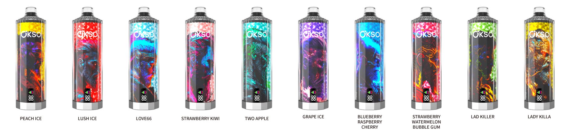OKSO Shisha Hookah Mega 50000 Puffs | triple mesh coil, 40mL, LED display, adjustable airflow, bulk disposable vape - Image 12