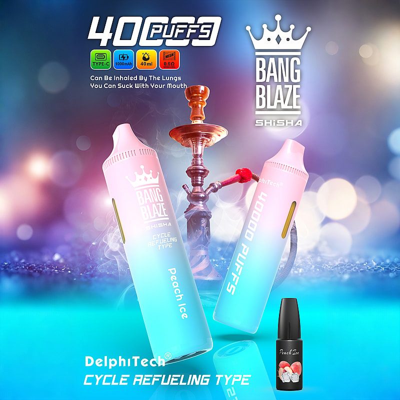 Bang Blaze Shisha 40000 Puffs | 40mL, 0.6Ω mesh coil, 4 nicotine levels, bulk disposable vape - Image 6