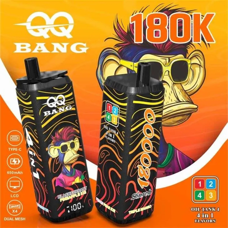 QQ BANG 180000 | 4-in-1 quad flavor, 180000 puffs, monkey design, bulk disposable vape - Image 5