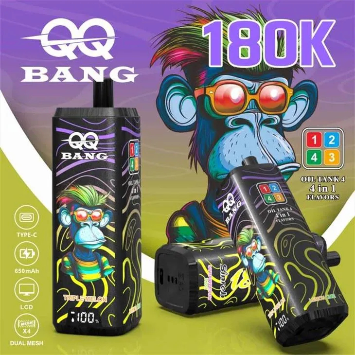 QQ BANG 180000 | 4-in-1 quad flavor, 180000 puffs, monkey design, bulk disposable vape - Image 2
