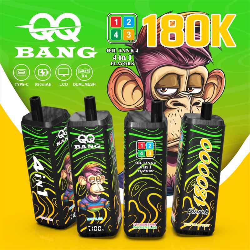 QQ BANG 180000 | 4-in-1 quad flavor, 180000 puffs, monkey design, bulk disposable vape - Image 10
