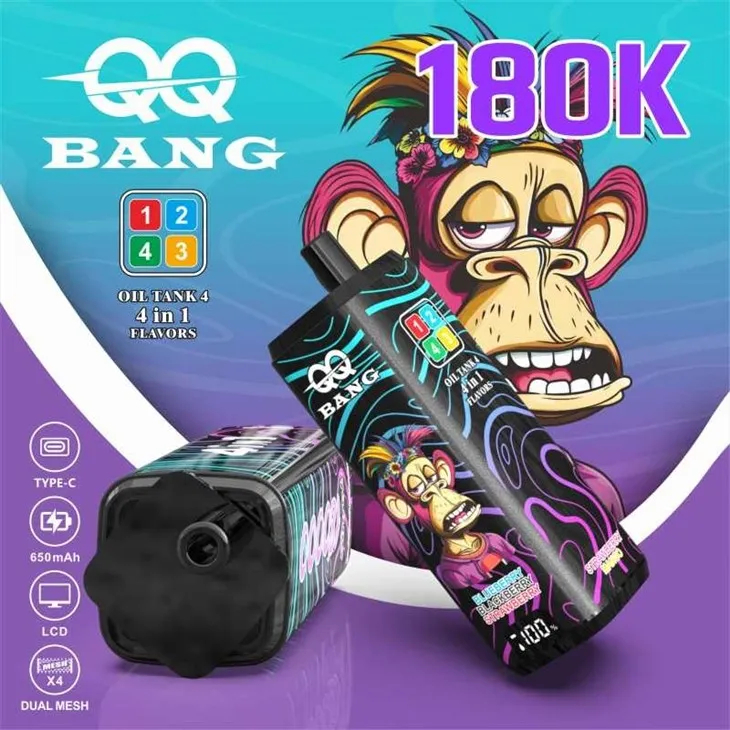 QQ BANG 180000 | 4-in-1 quad flavor, 180000 puffs, monkey design, bulk disposable vape - Image 8