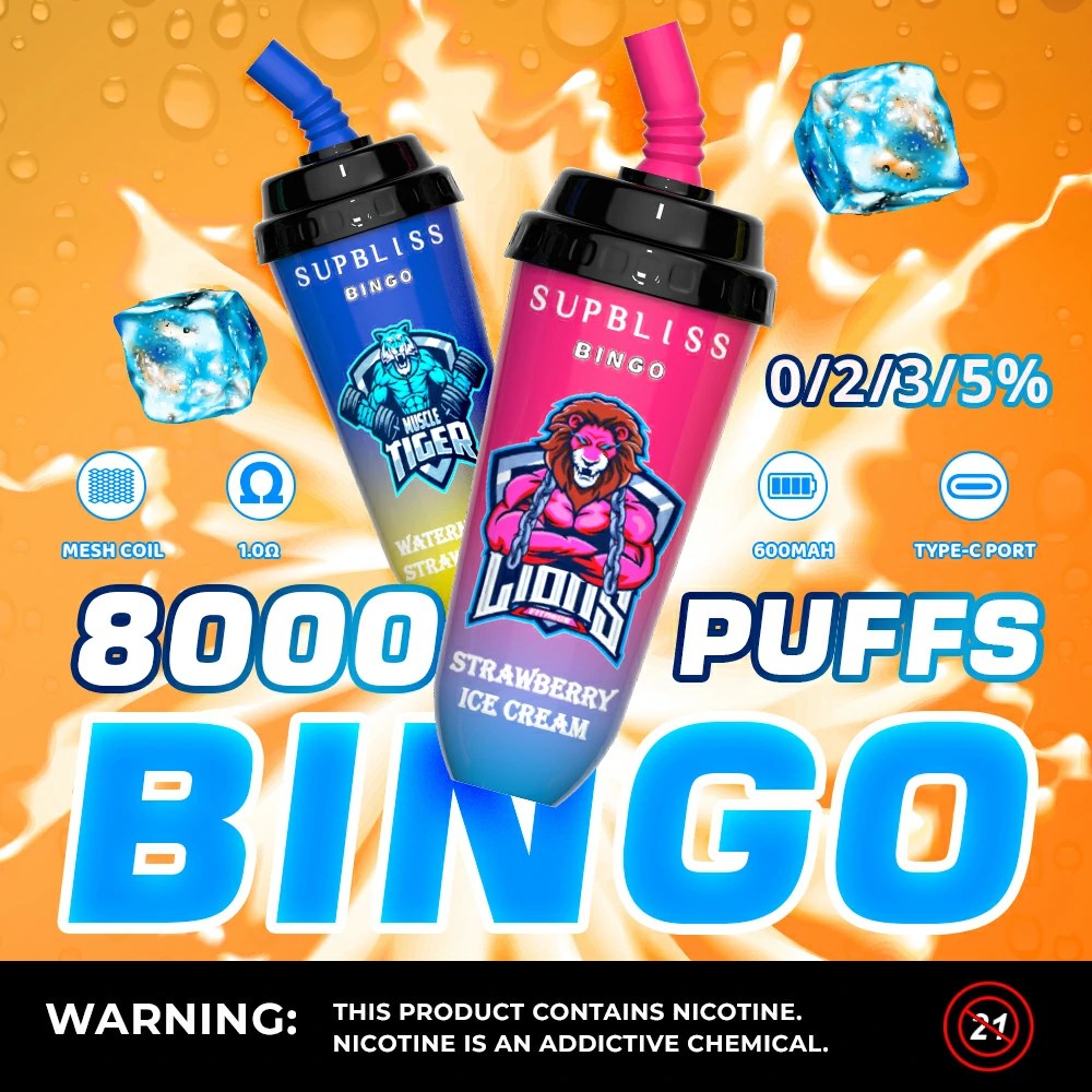 FUMOT RandM Supbliss Bingo 8000 Puffs | 0%-5% nicotine, bulk disposable vape