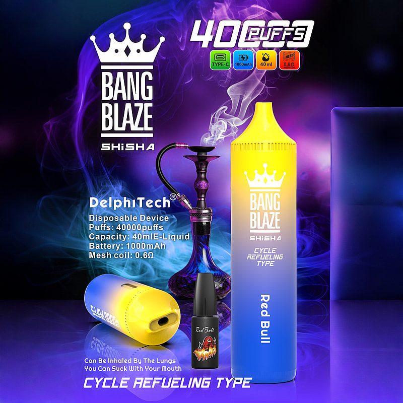 Bang Blaze Shisha 40000 Puffs | 40mL, 0.6Ω mesh coil, 4 nicotine levels, bulk disposable vape - Image 2