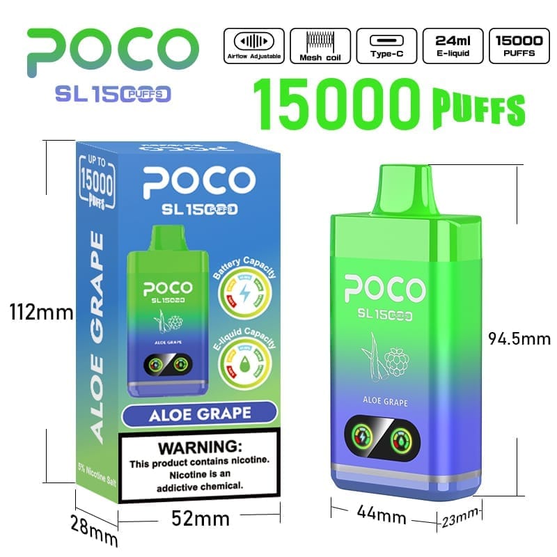 Poco SL 15000 Puffs | adjustable airflow, 0%-5% nicotine, bulk disposable vape - Image 13
