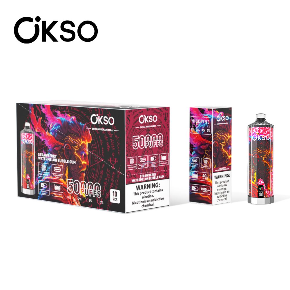 OKSO Shisha Hookah Mega 50000 Puffs | triple mesh coil, 40mL, LED display, adjustable airflow, bulk disposable vape - Image 16