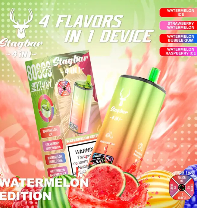 Stag Bar 4-in-1 80K | quad flavor 48ml mega LCD screen bulk disposable vape wholesale - Image 12