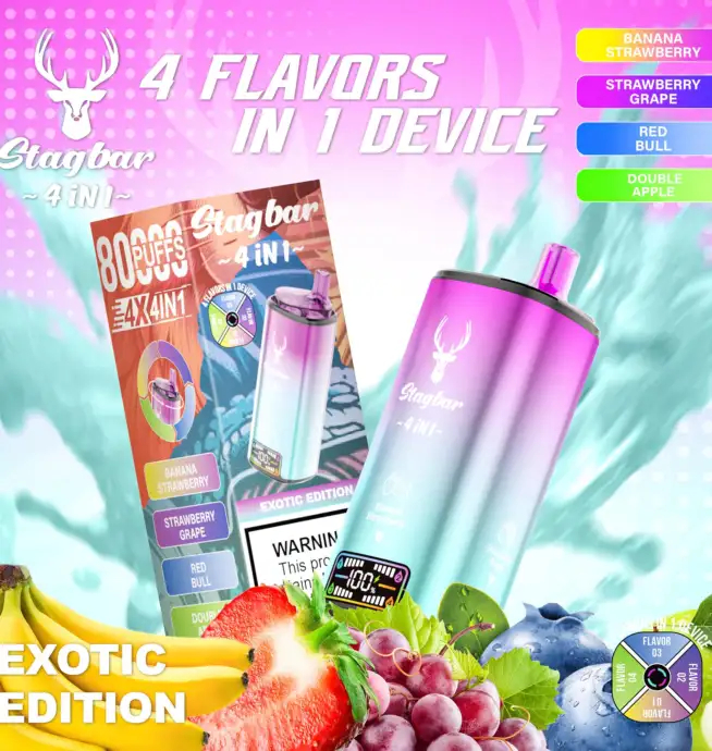 Stag Bar 4-in-1 80K | quad flavor 48ml mega LCD screen bulk disposable vape wholesale - Image 2