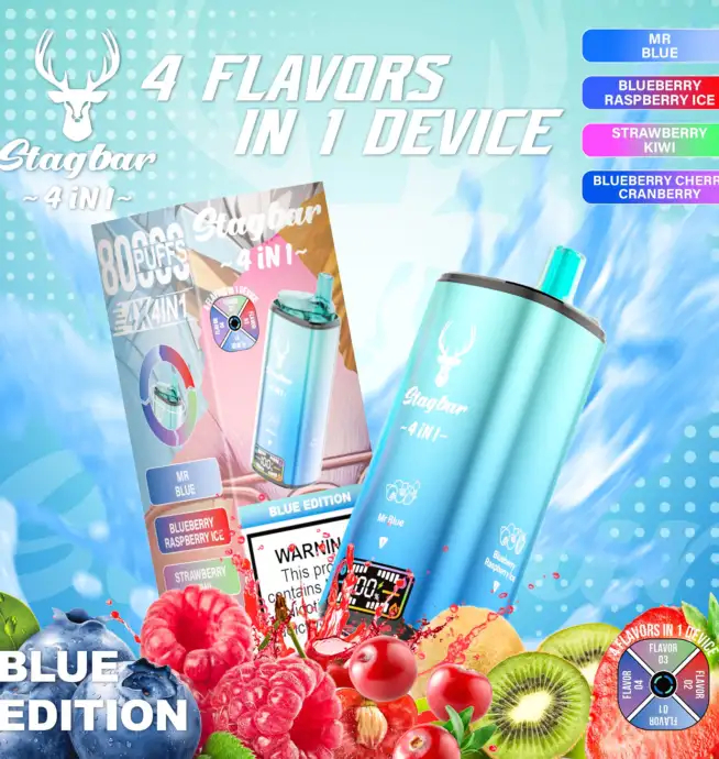 Stag Bar 4-in-1 80K | quad flavor 48ml mega LCD screen bulk disposable vape wholesale - Image 8