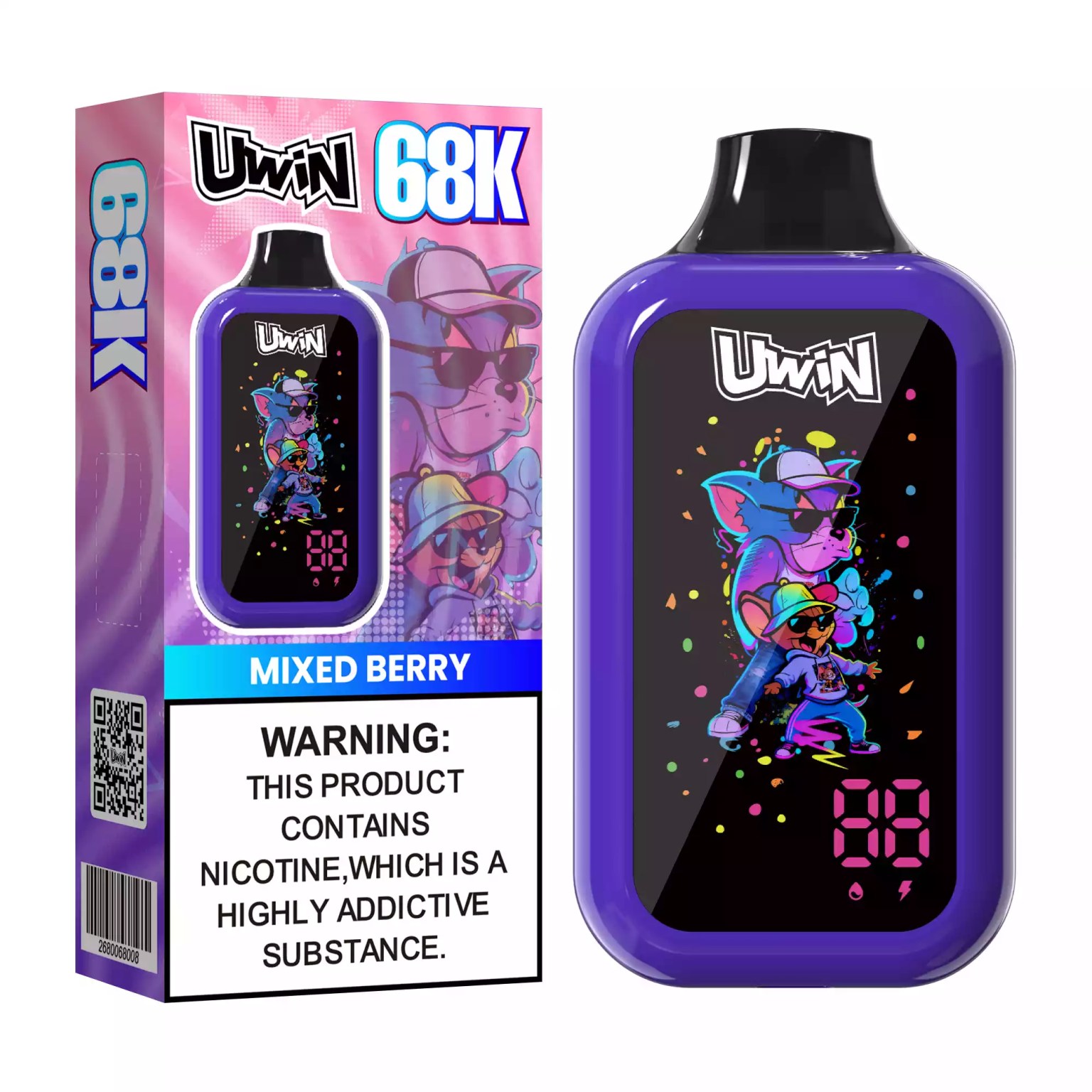 UWIN DIGITAL BOX 68K | smart LED screen, 68000 puffs, high-capacity, bulk disposable vape