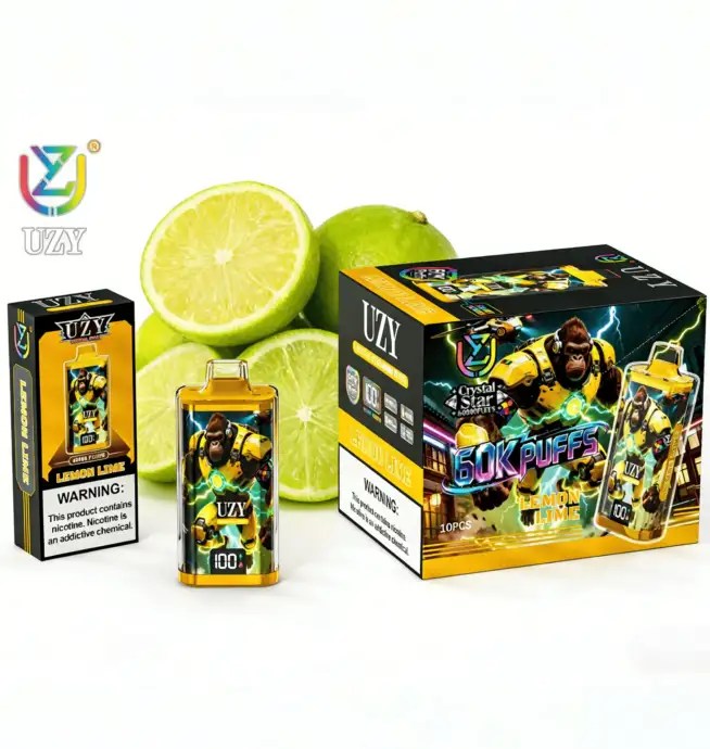 UZY Crystal Star 60K | 60000 puffs, smart display, dual mesh coil, 12 flavors, bulk disposable vape - Image 8