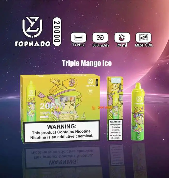 UZY Tornado 20K | 28ml, 20000 puffs, LED display, long-lasting, mega tank, disposable vape wholesale - Image 5