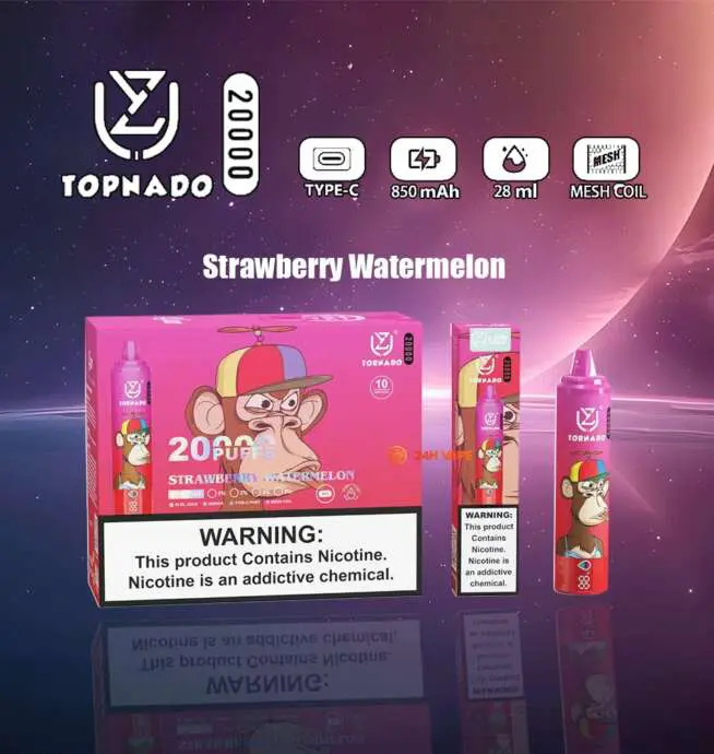 UZY Tornado 20K | 28ml, 20000 puffs, LED display, long-lasting, mega tank, disposable vape wholesale - Image 4