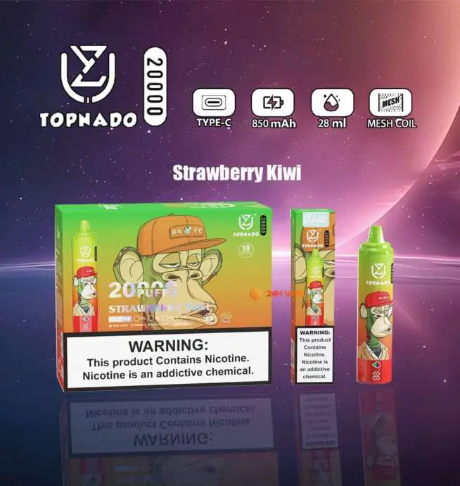 UZY Tornado 20K | 28ml, 20000 puffs, LED display, long-lasting, mega tank, disposable vape wholesale - Image 3