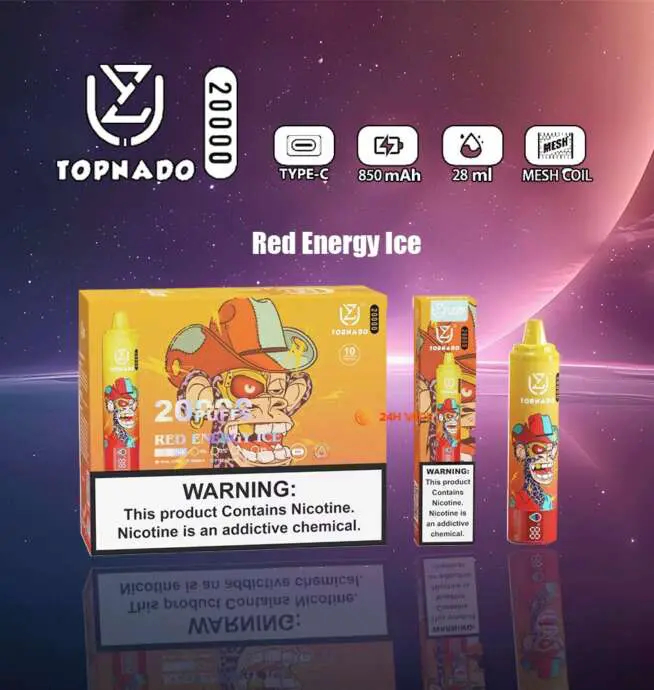 UZY Tornado 20K | 28ml, 20000 puffs, LED display, long-lasting, mega tank, disposable vape wholesale - Image 2