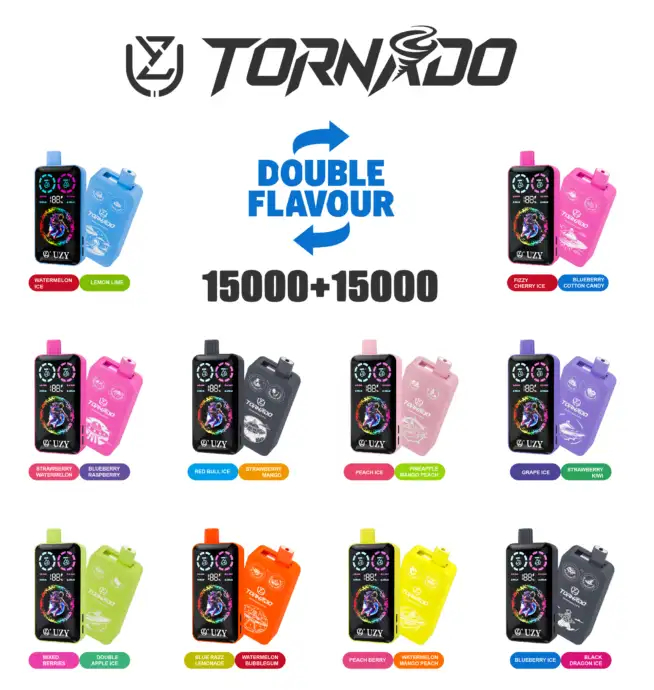 UZY Tornado 30K | dual-flavor RGB display 30000 puffs 40ml mega tank bulk disposable vape - Image 10
