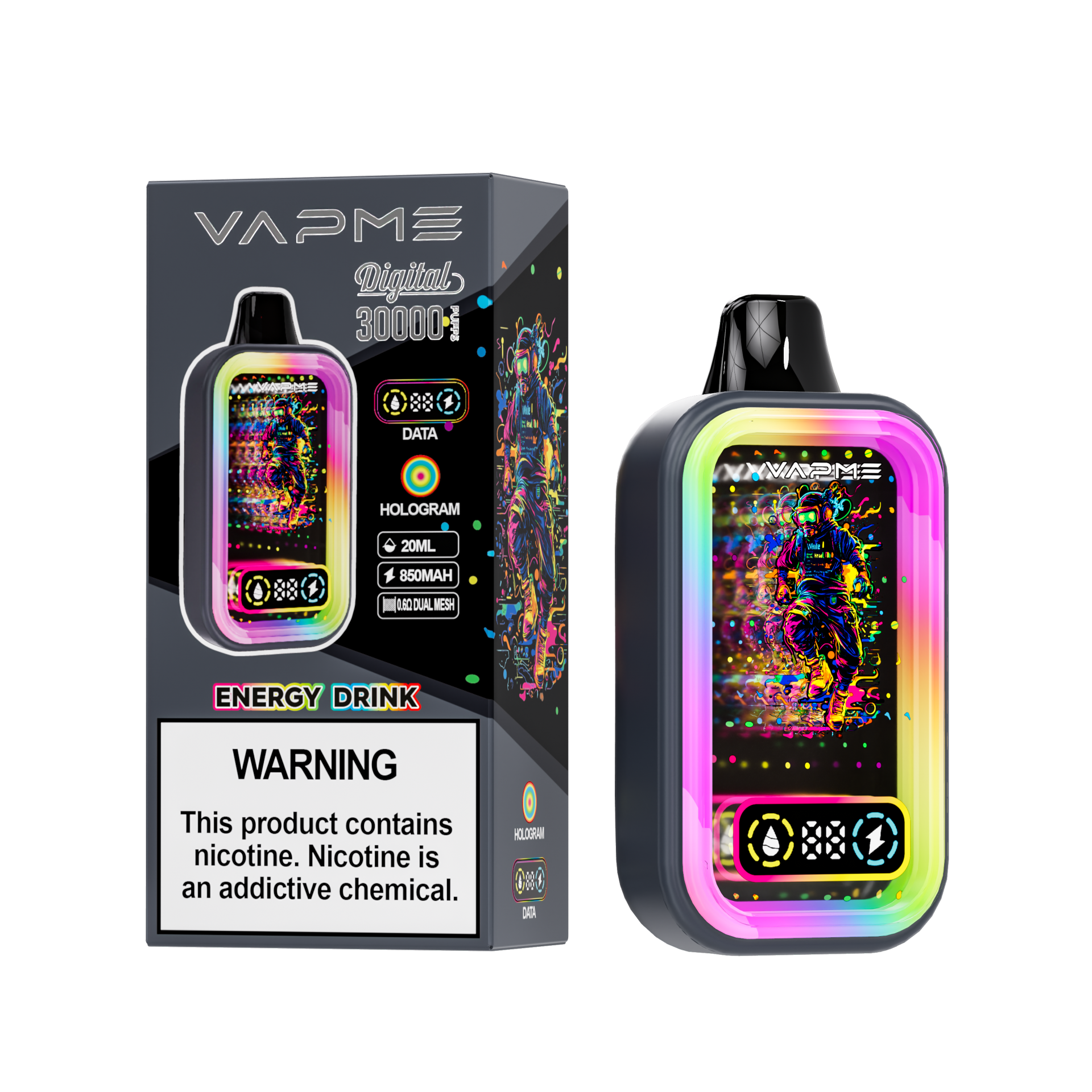 VAPME DIGITAL 30000 Puffs | 12 flavors, 20mL, 0.6Ω mesh coil bulk disposable vape - Image 3