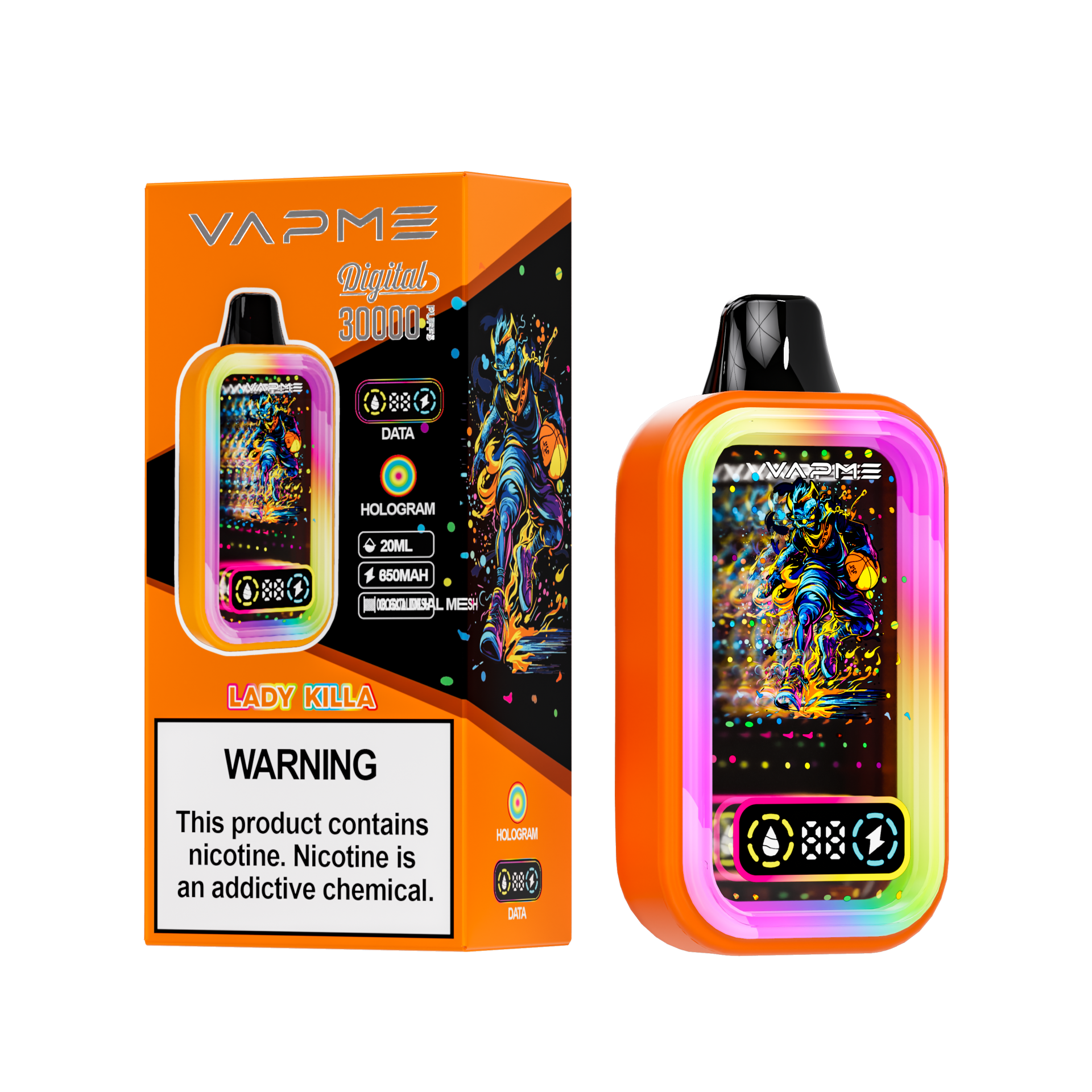 VAPME DIGITAL 30000 Puffs | 12 flavors, 20mL, 0.6Ω mesh coil bulk disposable vape - Image 2