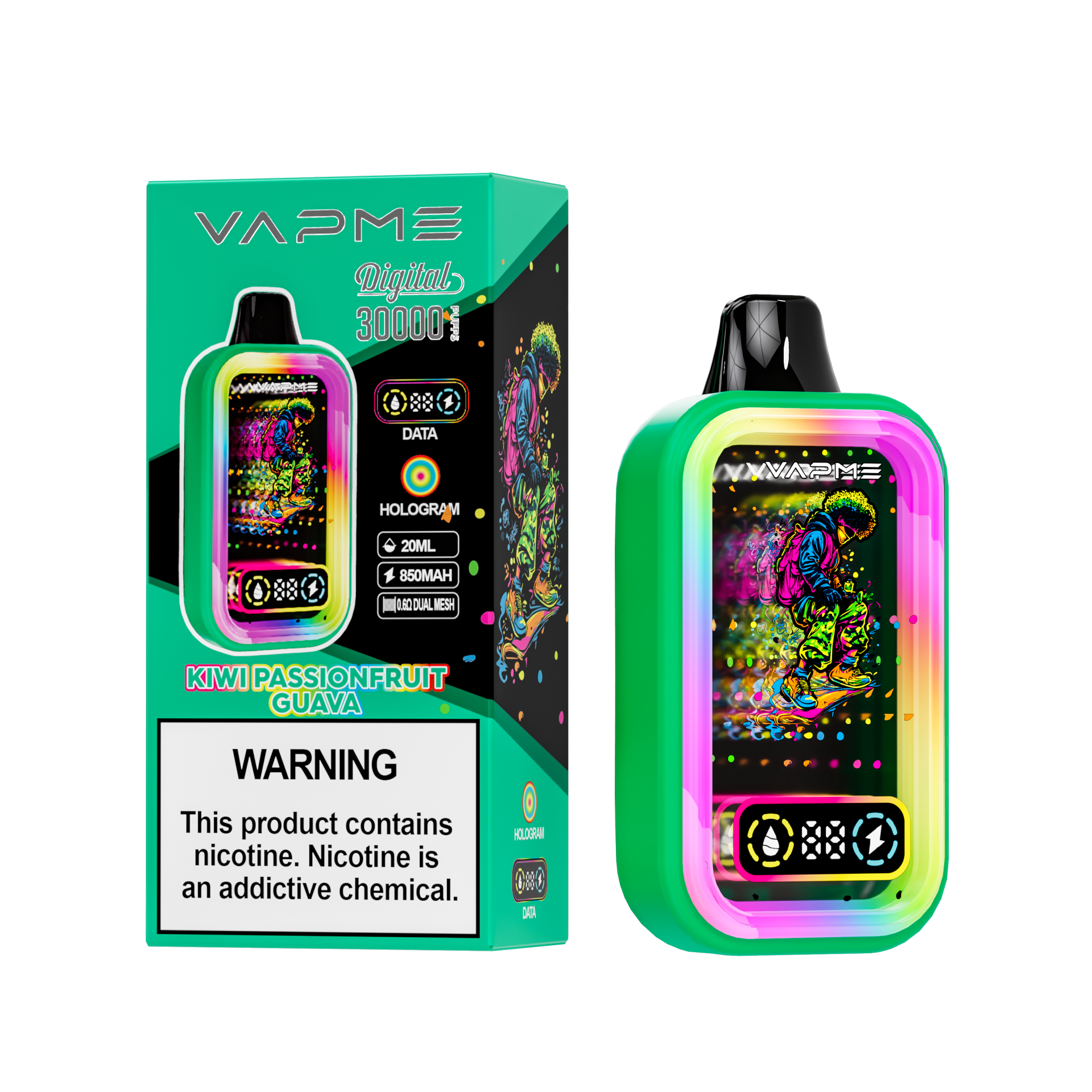 VAPME DIGITAL 30000 Puffs | 12 flavors, 20mL, 0.6Ω mesh coil bulk disposable vape - Image 10