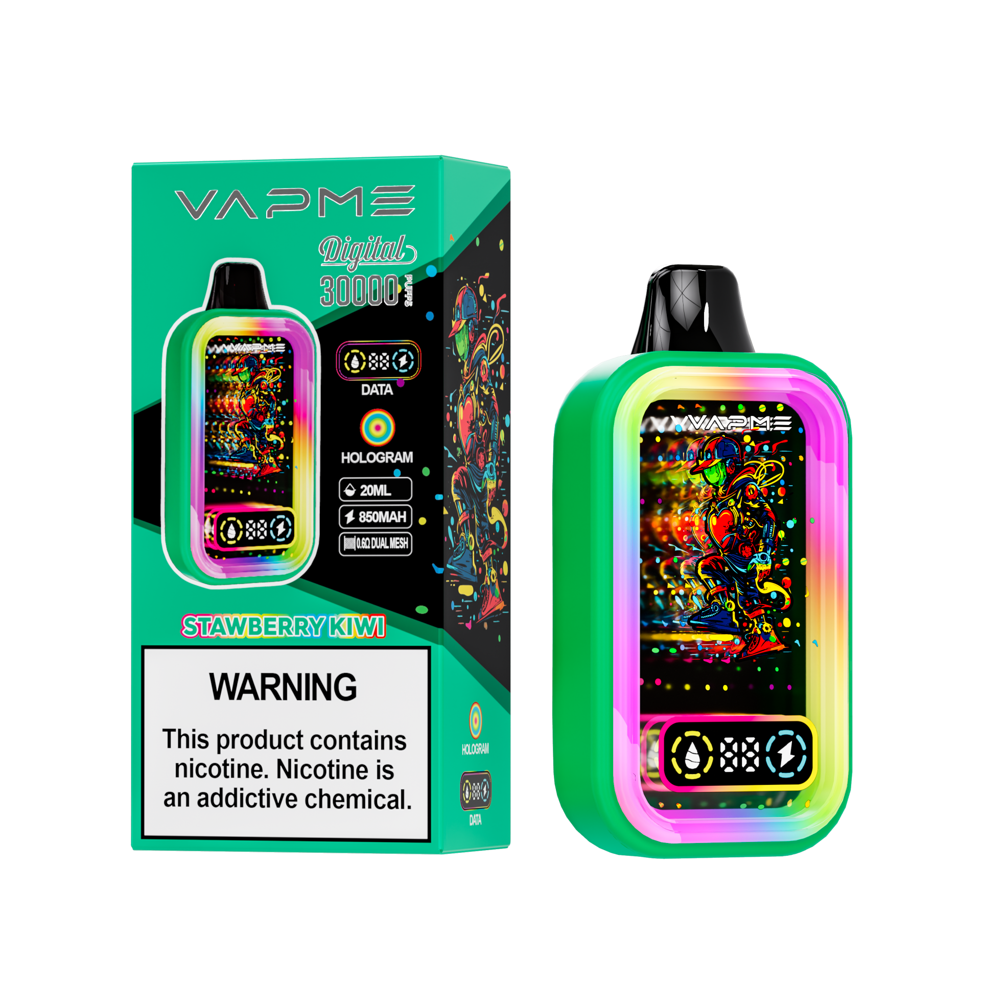 VAPME DIGITAL 30000 Puffs | 12 flavors, 20mL, 0.6Ω mesh coil bulk disposable vape - Image 8