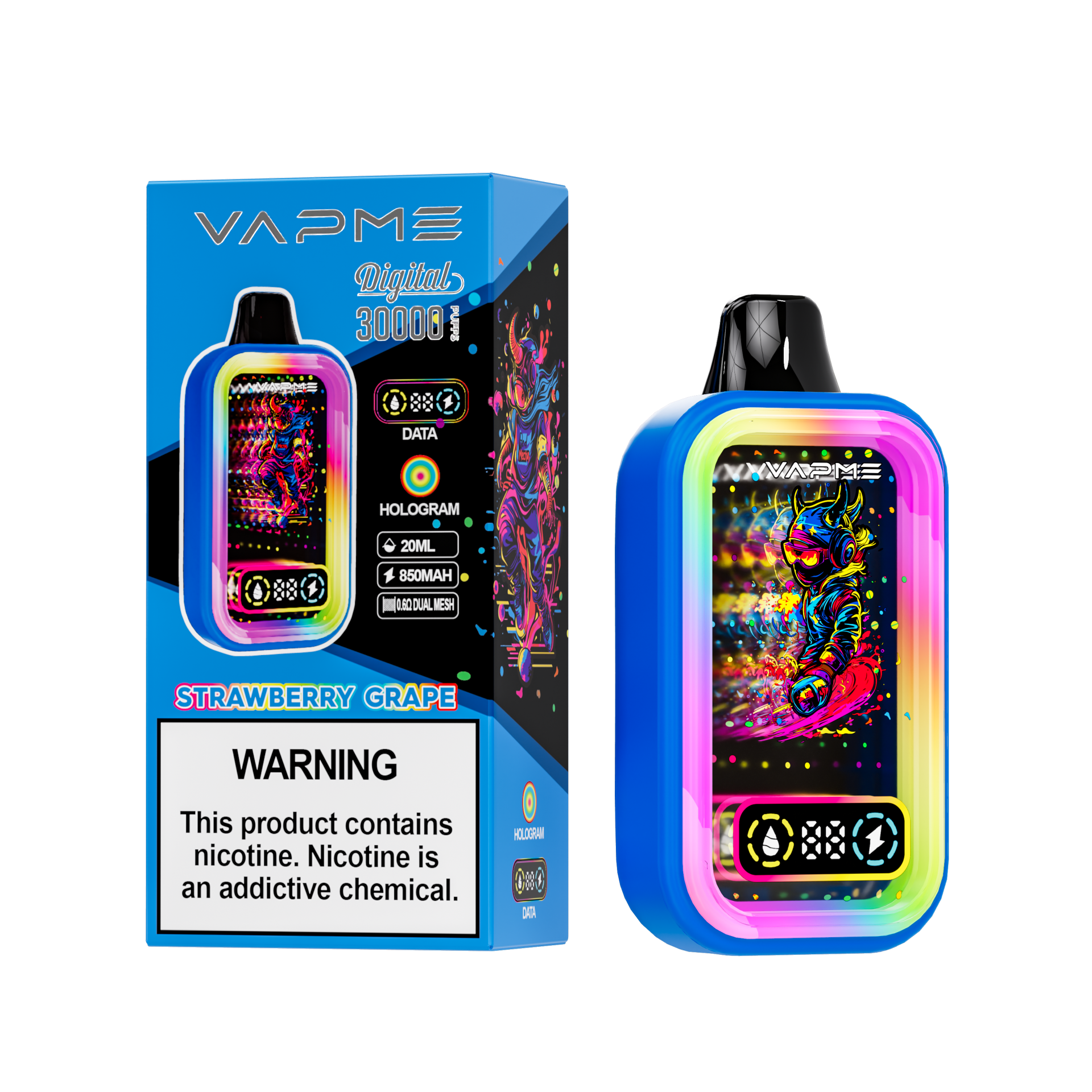 VAPME DIGITAL 30000 Puffs | 12 flavors, 20mL, 0.6Ω mesh coil bulk disposable vape - Image 7