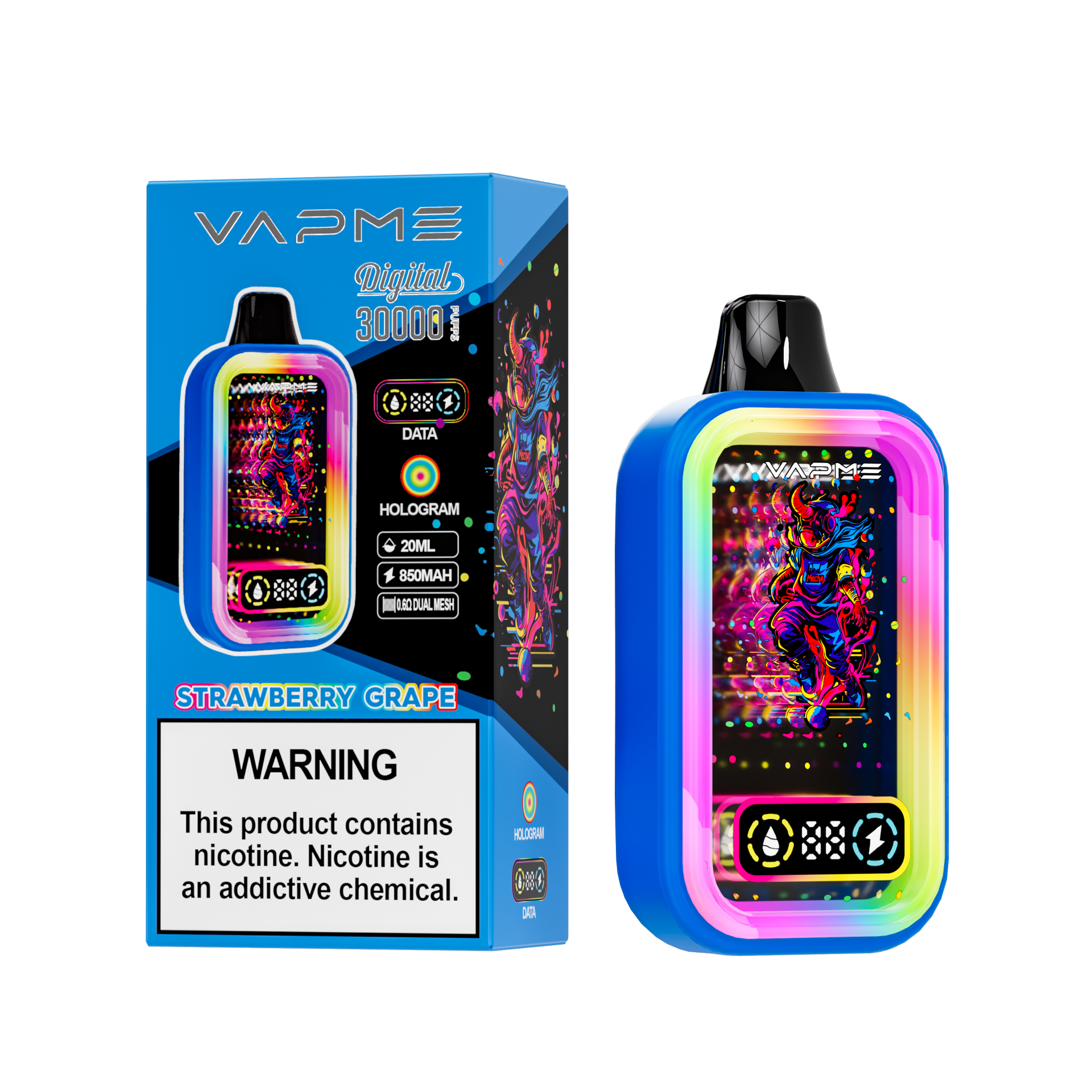 VAPME DIGITAL 30000 Puffs | 12 flavors, 20mL, 0.6Ω mesh coil bulk disposable vape - Image 6