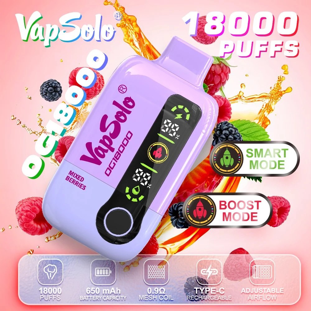 Vapsolo DG18000 Puffs | 2%-5% nicotine, 28mL, 650mAh, bulk disposable vape - Image 15